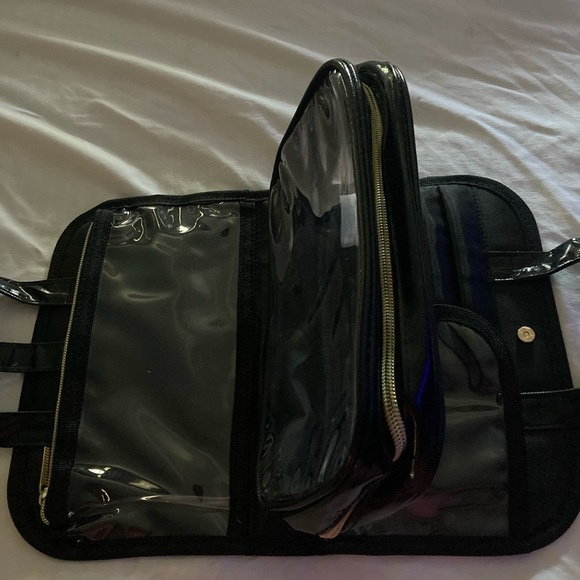 Saks Fifth Avenue Monochrome Striped Cosmetic Bag - Picture 4 of 6